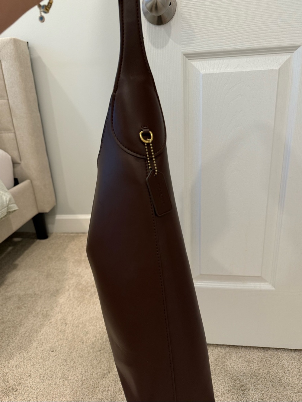 Coach Brooklyn Shoulder Bag 39 / Brass / Maple Dark Brown Leather Hobo - Picture 7 of 10